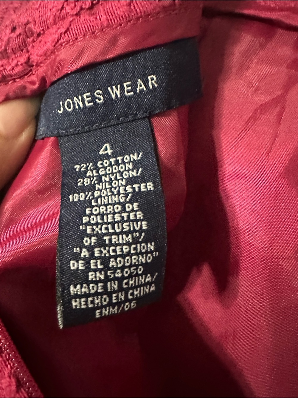 NWT Jones Wear Women’s Raspberry Lace Flare Skirt Size 4 - Picture 12 of 13